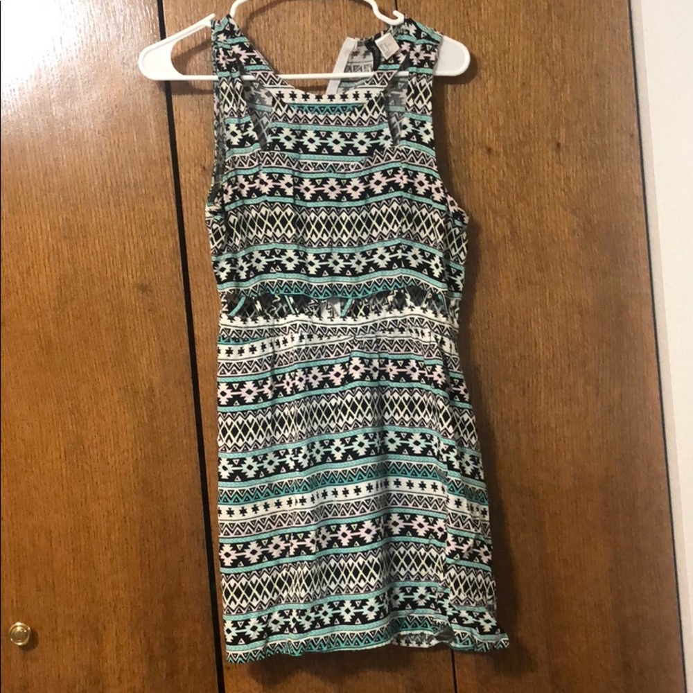 Blue tribal print dress